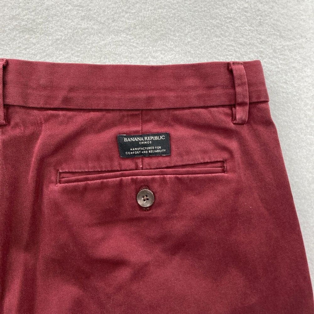 Banana Republic Mason Rapid Movement Chino Mens 34x32 Red Stretch Tapered Fit - Picture 12 of 13